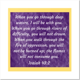 Bible Verse Isaiah 43:2 Posters and Art